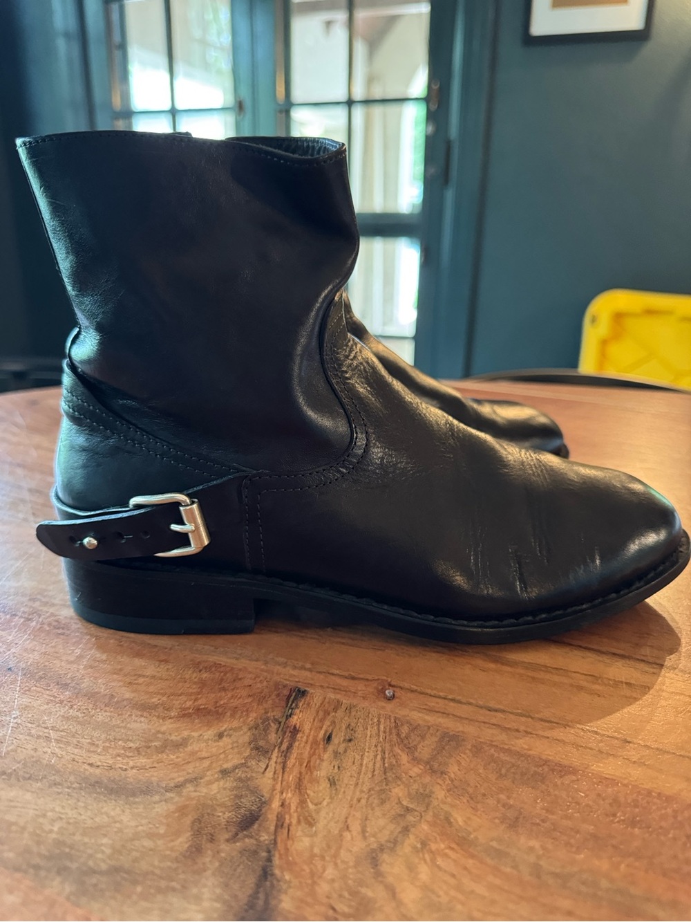 Rag & Bone Black Leather Women's Ankle Boots - Sleek Buckle Detail